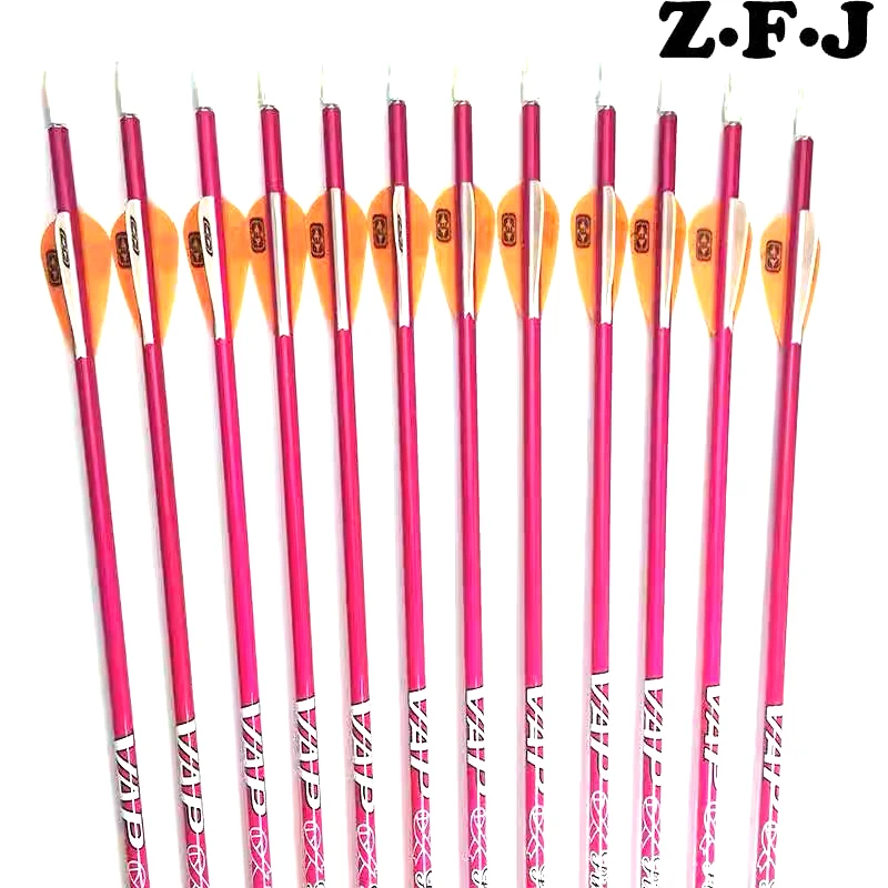 12pcs spine 600 800 Pink Carbon Arrows ID 4.2mm Stainless Steel Points