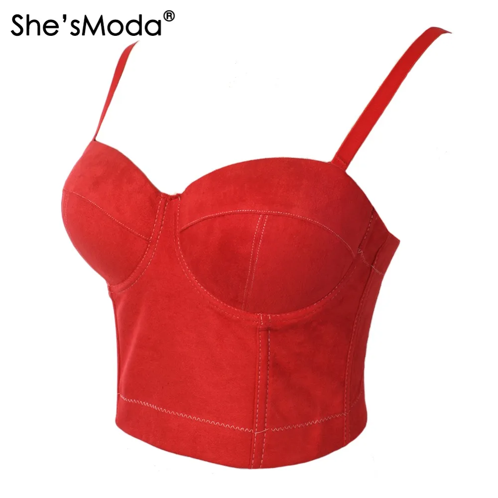 She'sModa, искусственная замша, кожа, бохо, хиппи, корсет, Bralet, Женский бюстье, бюстгальтер для ночного клуба, вечерние, обрезанный Топ, жилет размера плюс