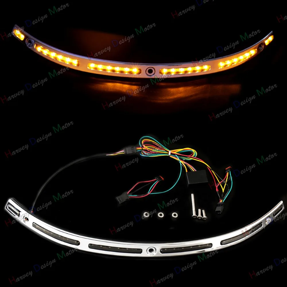 1X LED Illuminated Windshield Trim For Harley Touring Electra Tri Glide CVO 14 16 2017in Covers