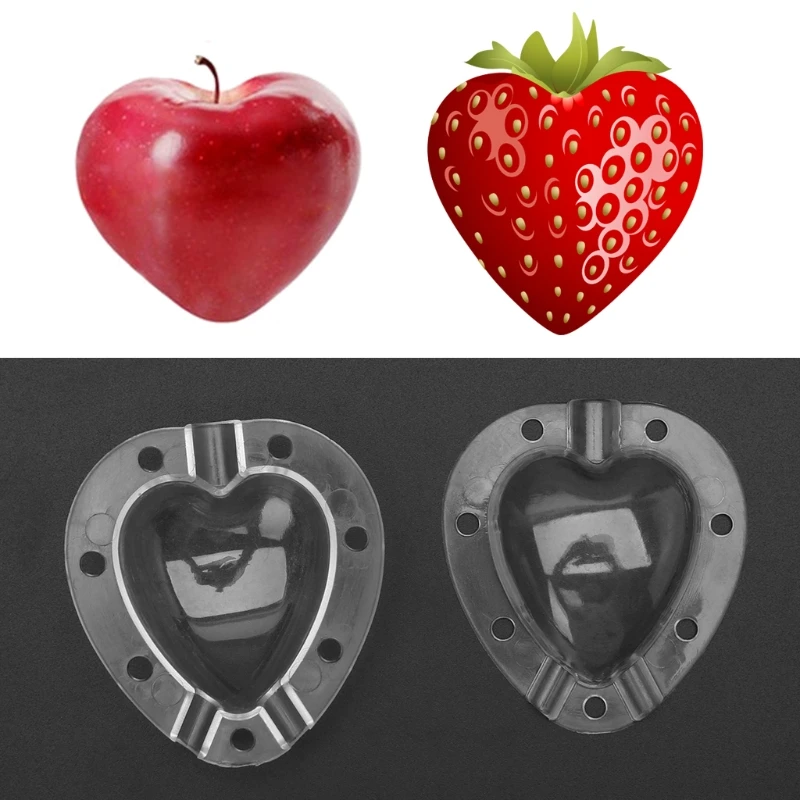 New High tensil strength Mold Plastic Heart Shape apple pear lemon Mold Vegetable Growth Forming Mould Pots Planters