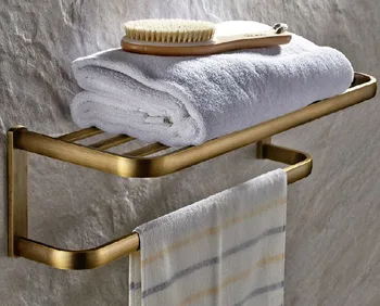 

Antique Brass Bathroom Wall Mounted Towel Rack Holders Cba172