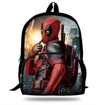 

New 16inch Cool Deadpool Backpack For Kids Boys Girls School Bag For Children Print Bags For Teenagers