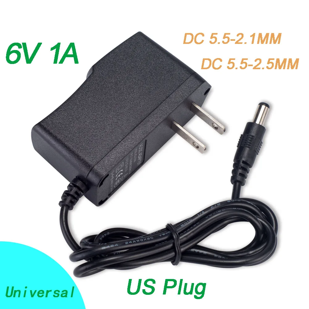 

1PCS 6V1A New AC 100V-240V Converter Switching Power Adapter DC 6V 1A 1000mA Universla Power Supply US Plug Tablet Charger