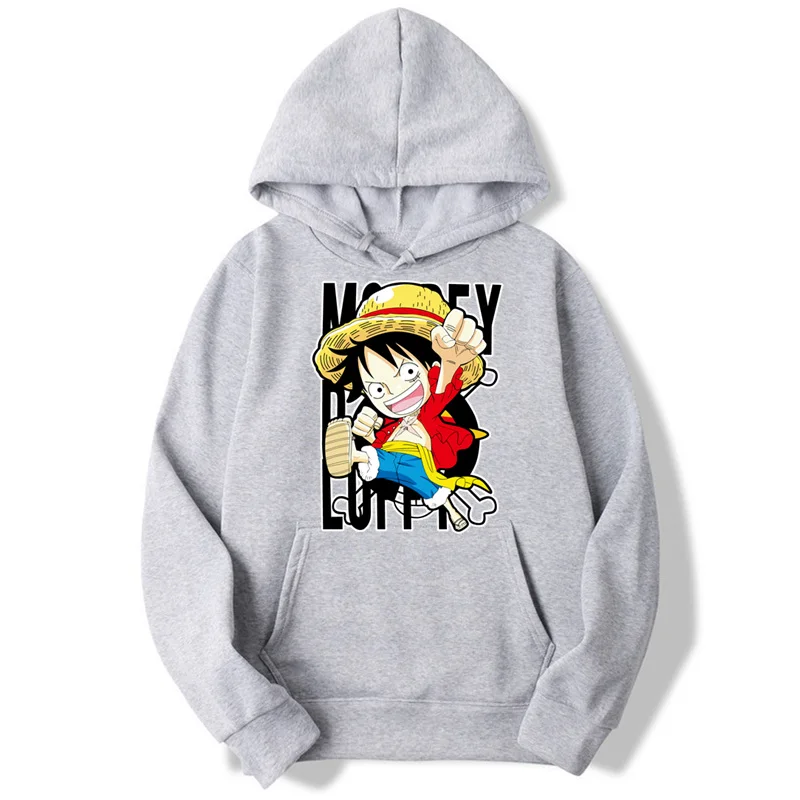 

Asian Size Men and Women One Piece Luffy Lovely Print Streetwear Popular Hoodies Sweatshirts MWT079