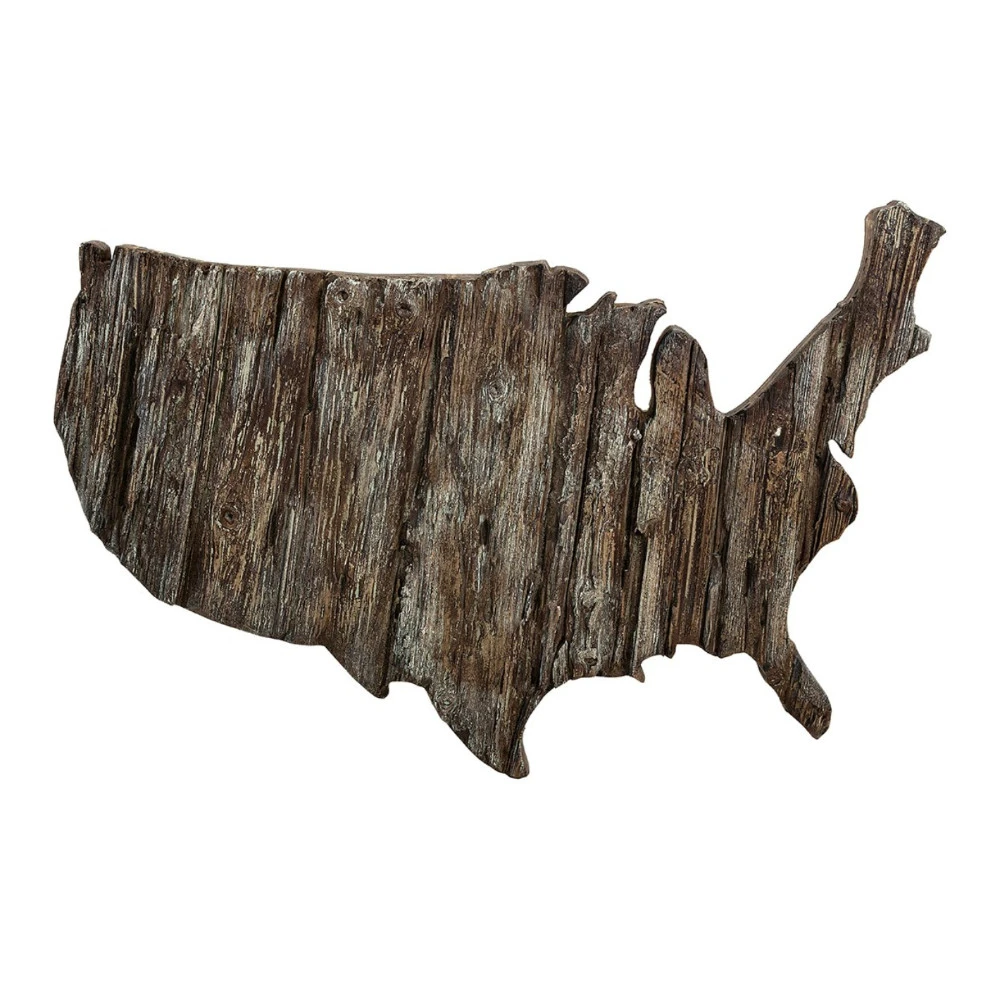 Robust United States Wall Decor - Brown - Benzara