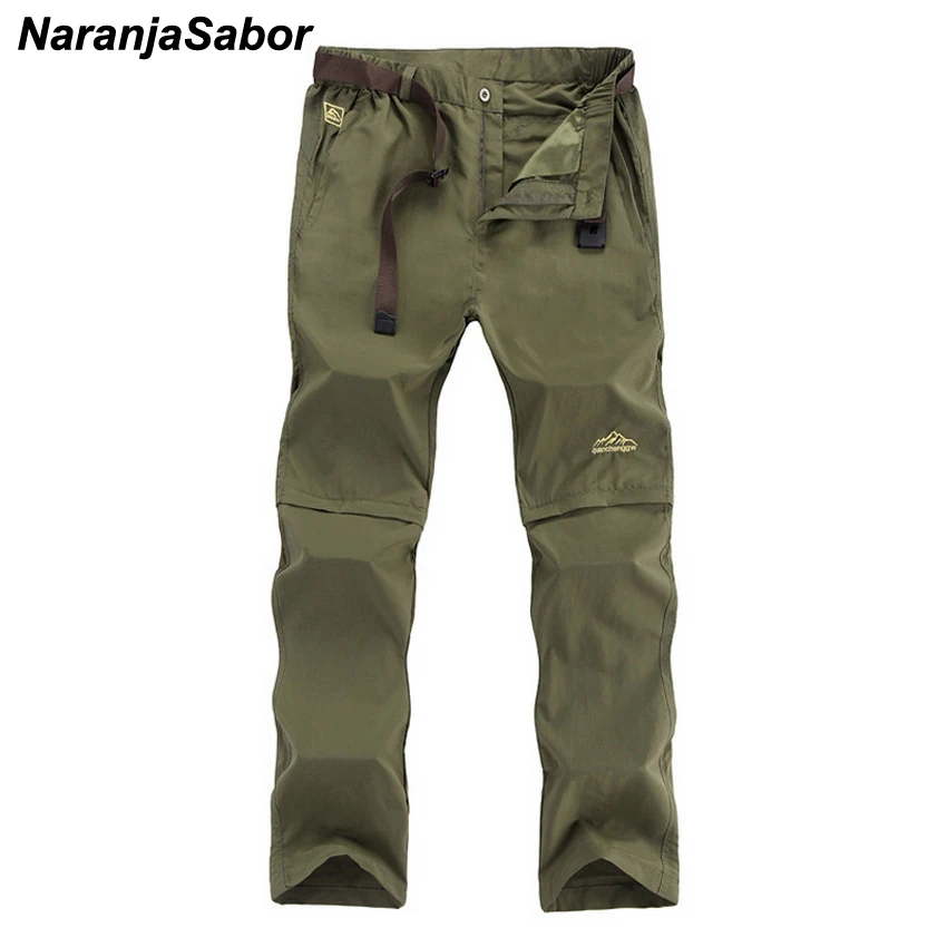 

NaranjaSabor New Men's Summer Removable Quick Dry Cargo Pants Casual Male Breathable Army Military Short Trousers Plus Size 6XL