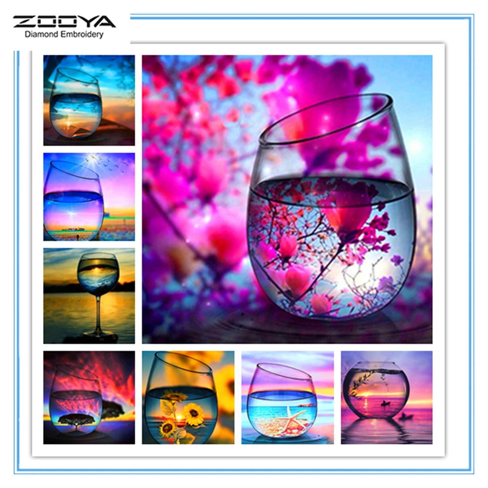 

ZOOYA Diamond Embroidery Glass Mandala Abstract Diy Diamond Painting Pattern Rhinestones Sale Diamond Mosaic Needlework RF1952