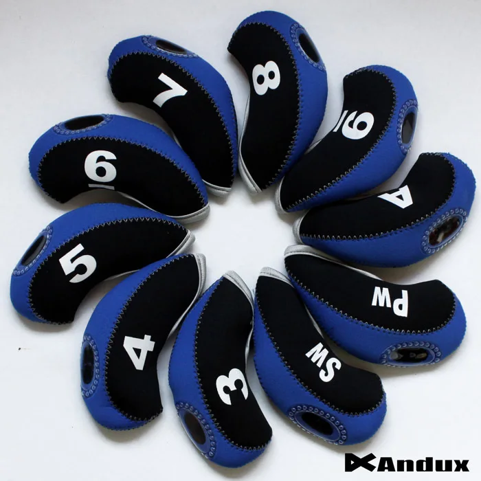 Andux Number Tag Golf Iron Covers headcover for irons 10pcs/set MT/S07