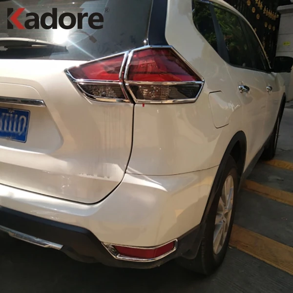 

For Nissan X-TRAIL Rogue 2017 2018 2019 Rear Back Light Lamp Detector Frame Stick Styling ABS Chrome Cover trim Parts