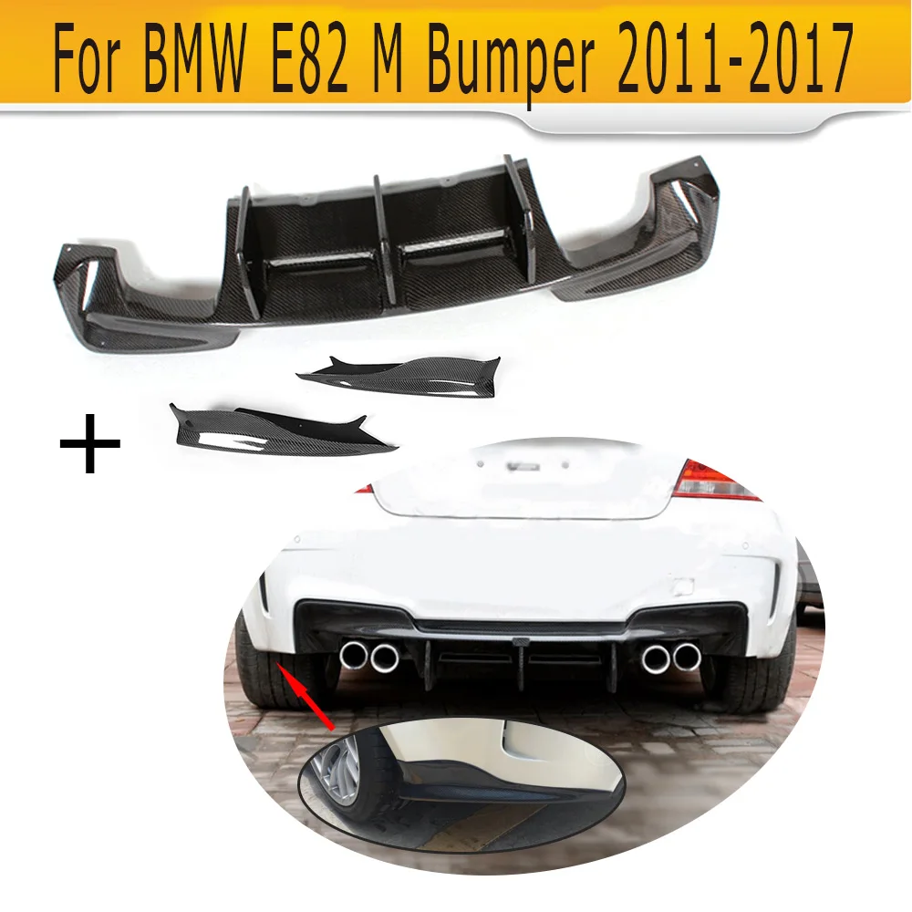 Бампер губы для BMW E82 M бампер только 2011 2017 1 серии углеродного волокна гонки задний