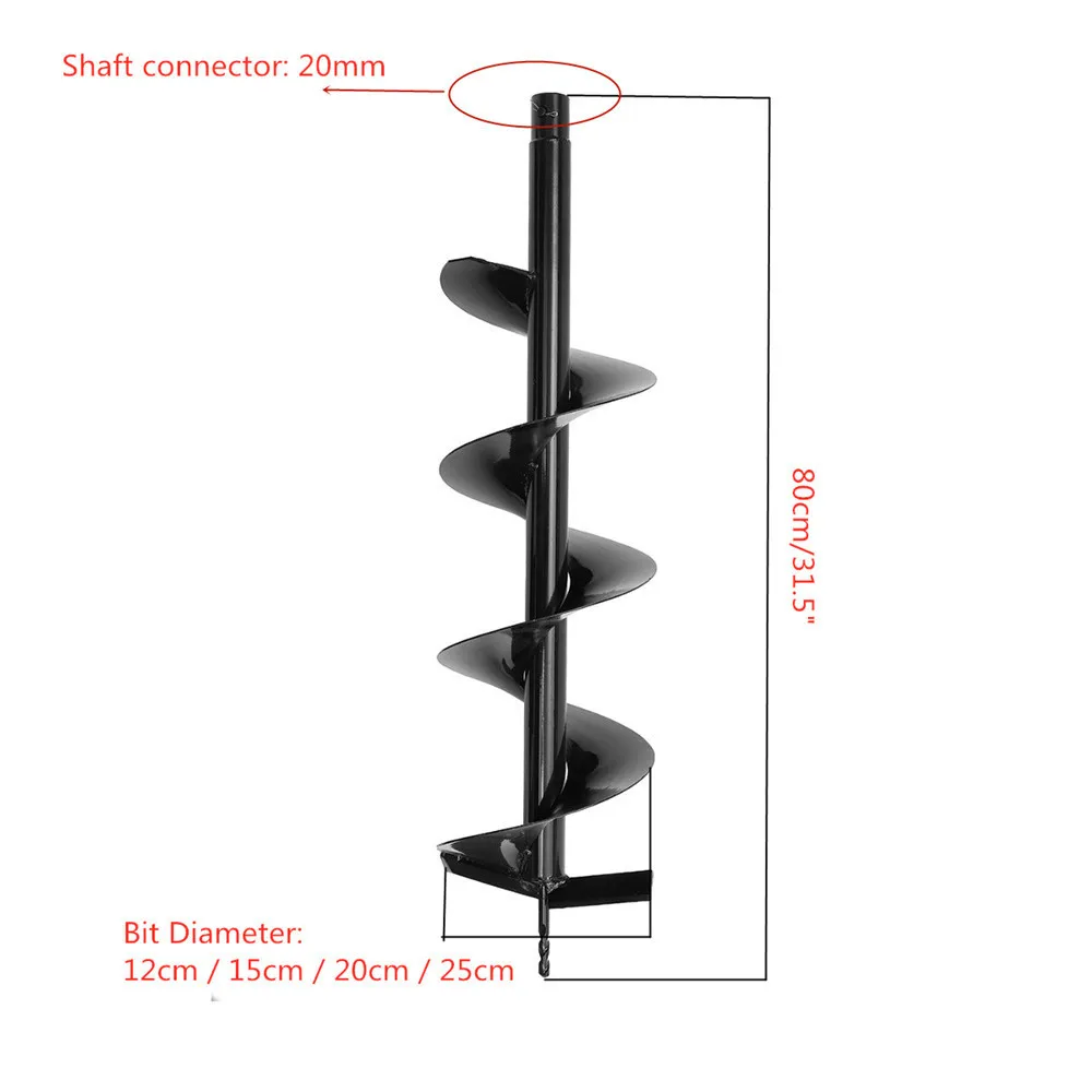 80 см с одним лезвием, земельный шнек сверлы, сверло садовое насаждение земли бензин пост отверстие экскаватор Мощность инструменты аксессуары 120/150/200/250 мм