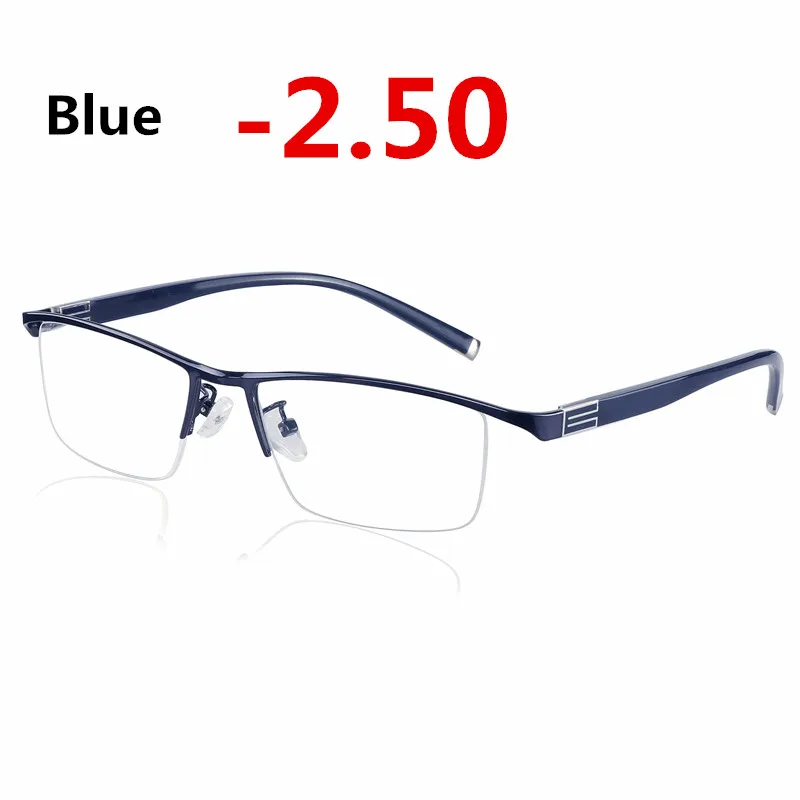 Очки для близорукости, фотохромные очки для мужчин и женщин, очки для близорукости, оправа с цветными линзами, солнцезащитные очки для близорукости, очки-1,0-1,5 - Цвет оправы: Blue -2.50