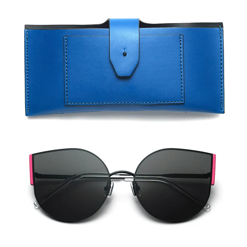 Модные женские роскошные плоские солнцезащитные очки кошачий глаз, элегантные солнцезащитные очки для мужчин с двойным лучом, нежные солнцезащитные очки UV400