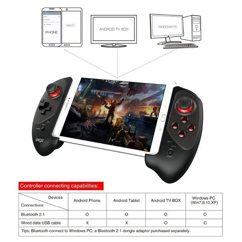  Kuulee Retractable Wireless Bluetooth Gamepad pubg Controller for Android/iOS/Nintend Switch/Win7/8