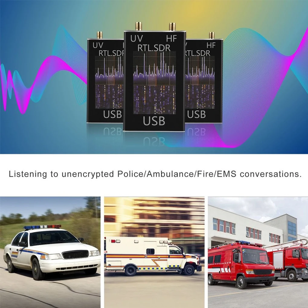 

100KHz-1.7GHz Full Band UV HF RTL-SDR USB Tuner Receiver R820T+8232U Ham Radio
