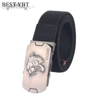 

Best YBT Unisex Belt Canvas Alloy Smooth buckle Women Belt Cowboy Outdoor Sports Army Style High Quality Hot Selling Men Belt