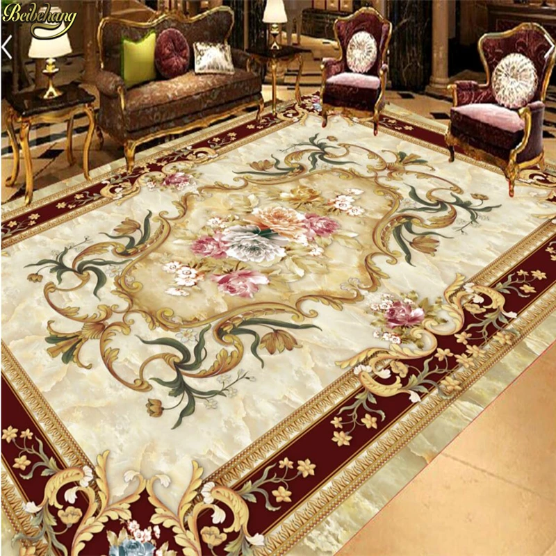 

beibehang Custom photo self-adhesive 3D floor European style ceiling painting parquet photo wallpaper mural floor decoration