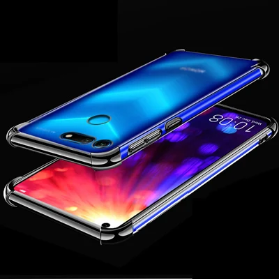 Для huawei Honor View 20 чехол Силиконовый противоударный для huawei Honor View 20 прозрачный защитный чехол для телефона s - Цвет: Черный