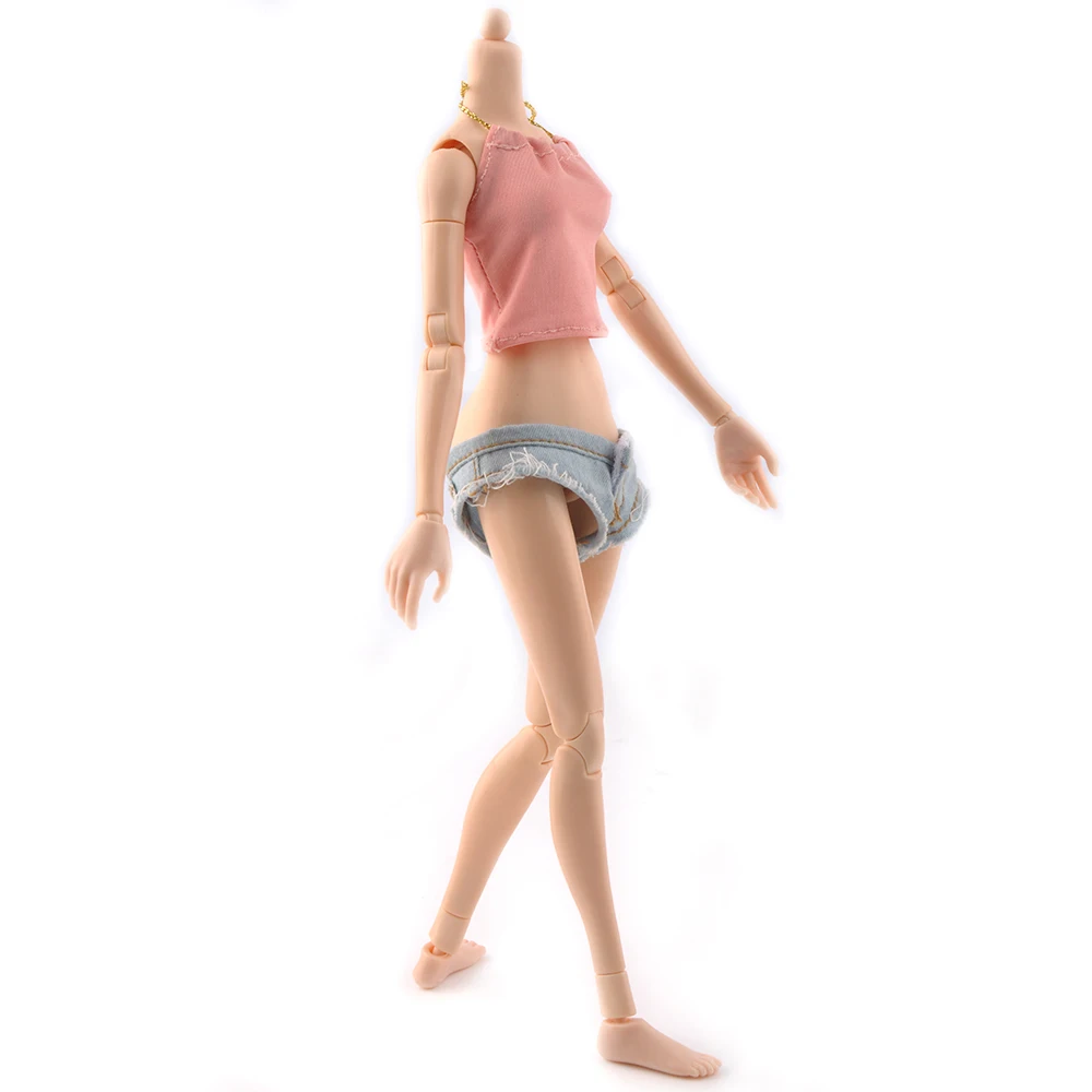 

1/6 Scale Female Body Figures Flexible Body Fish Sitting Nude Action Figure Collectible Middle Breast Doll Toys for KUMIK Head