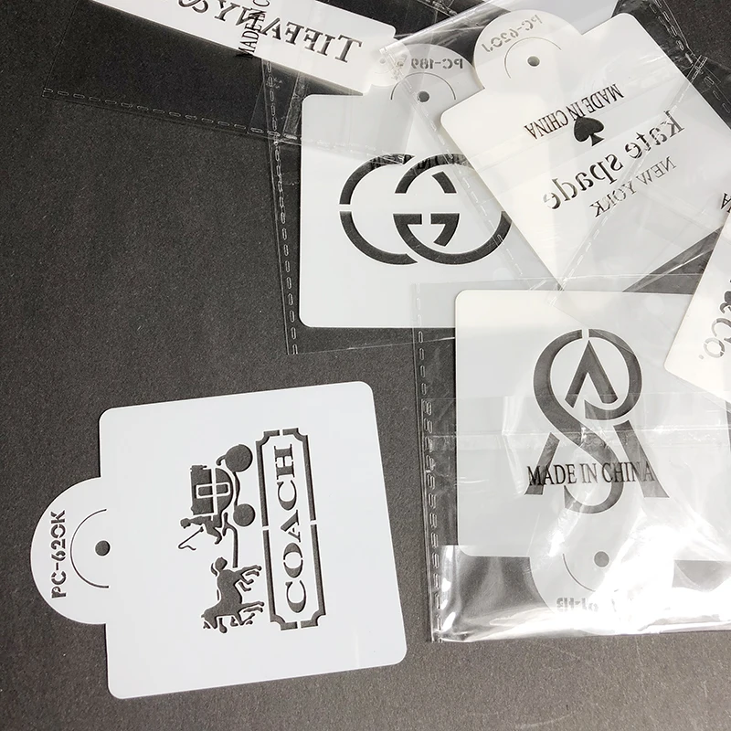 Famous Brand Bags Logo Painting Mould Fondant Cake Stencils DIY Mold Template Chocolate Spray Mold Fondant Cake Decorating Tools3