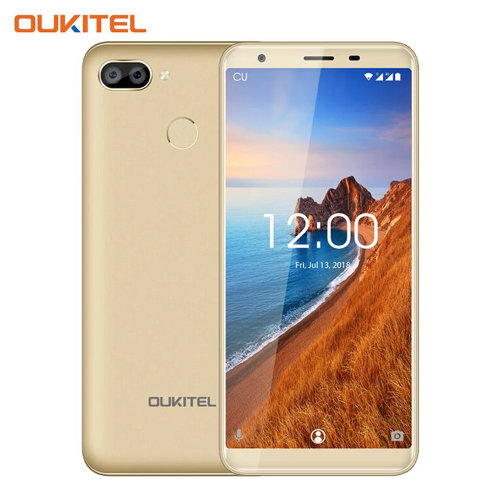 Golden OUKITEL C11 Pro 4G Smartphone 5.5 inch 18:9 Android 8.1 Quad Core 3GB RAM 16GB ROM Cell phones 3400mAh Mobile Phone