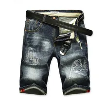 Мужская Летняя джинсовая брендовая одежда плюс размер 28-40 шорты мужские рваные короткие джинсы прямые ретро шорты джинсовые повседневные шорты-бермуды