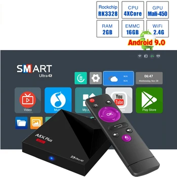 

2019 A5X Plus mini Smart TV BOX Android 9.0 2GB 16GB RK3328 Rockchip 2.4G WIFI 100M LAN HD 2.0 4K HD Media Player Set Top box