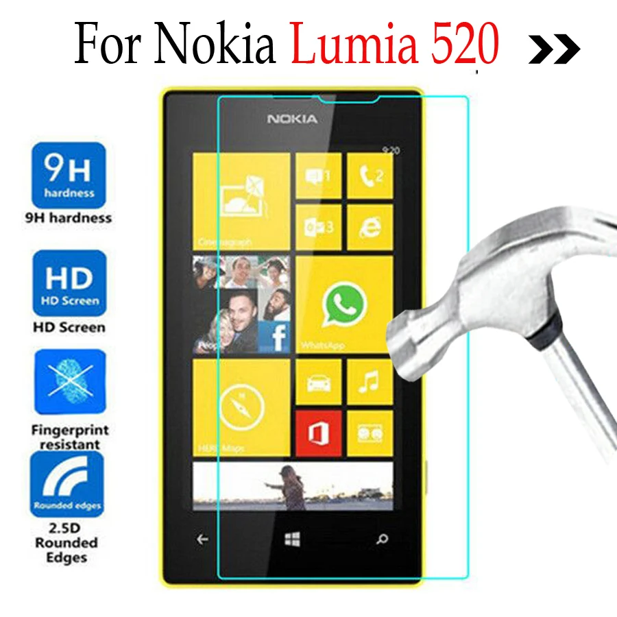 Закаленное стекло для Nokia Lumia 520 защитная пленка экрана 521 Защитная мобильного