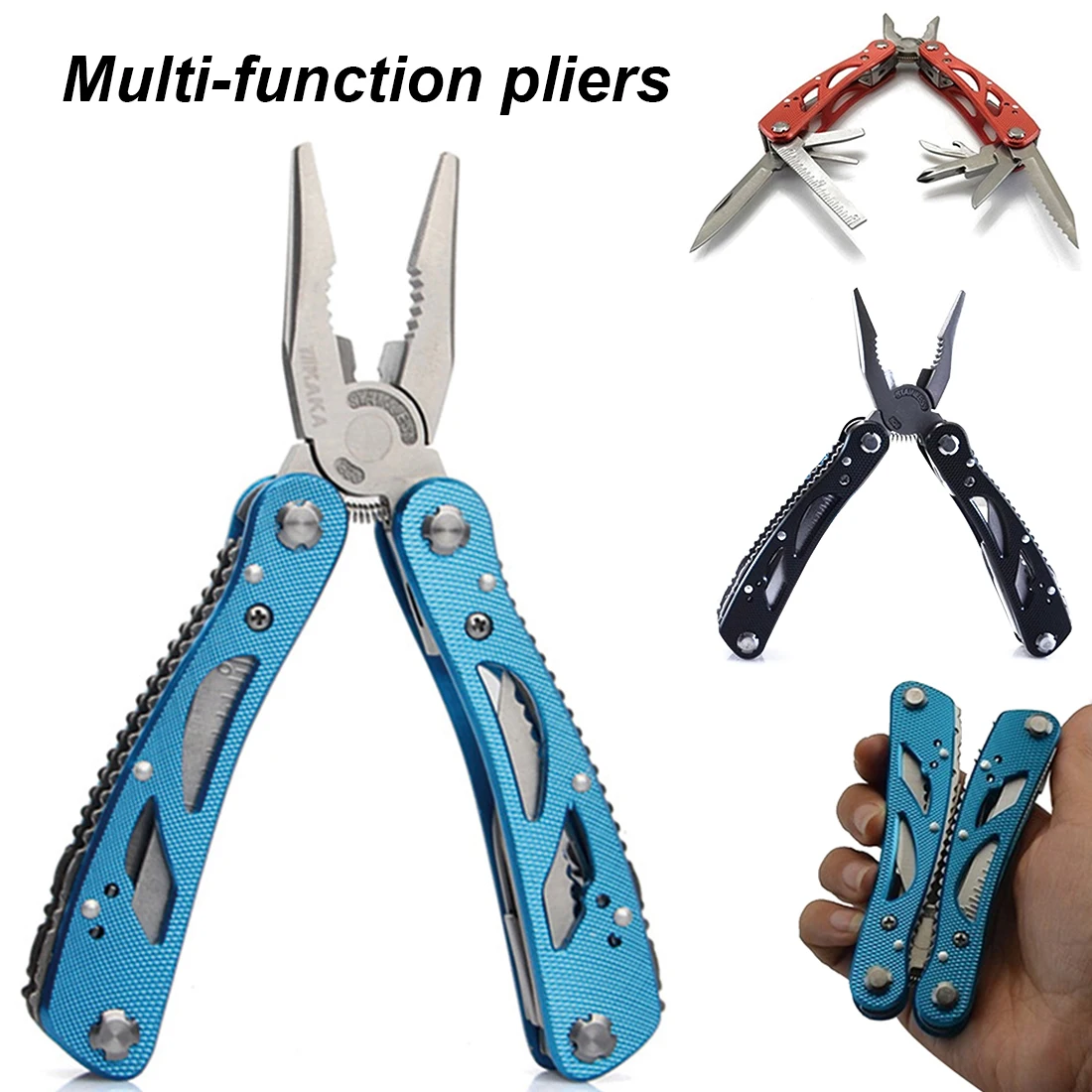 

Survival Combination Multi Camping Knife Car emergency folding pliers set Multitool Pocket Tools Plier Screwdriver Bits