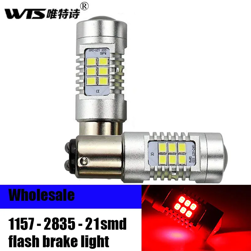 Автомобильный стоп сигнал canbus 2 шт. 12 В 24 21SMD 1157 BAY15D BAY 15D светодиодный фонарь для