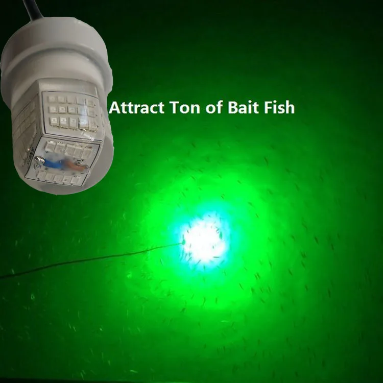 Underwater Fishing Light 15,000 Lumens 25ft Cord Green Submersible Led Crappie Light, Fish Attractor 12v Dc Or 120v Ac ,shad, Bait Fish - UK