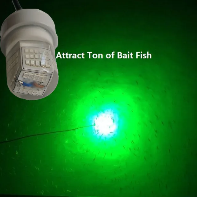 Green White 12V Underwater LED Floating Crappie Fishing Light Attractor
