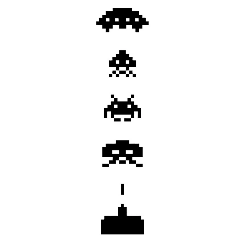 Space Invaders Creative Car-Styling Vinyl Stickers Fashion Car Window Body Door Toilet Laptop Waterproof Stickers 4.3cm18 (6)