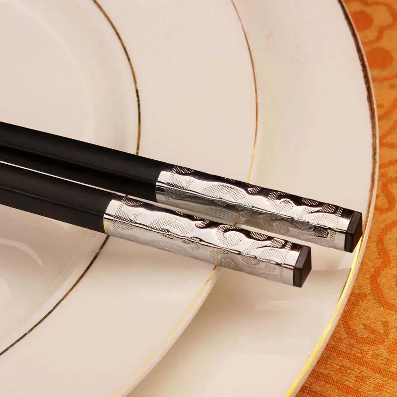 Семейная Серебряная японская специальная домашняя посуда, китайские палочки для суши, японские палочки для еды, набор многоразовых палочек для еды - Цвет: e 240mm