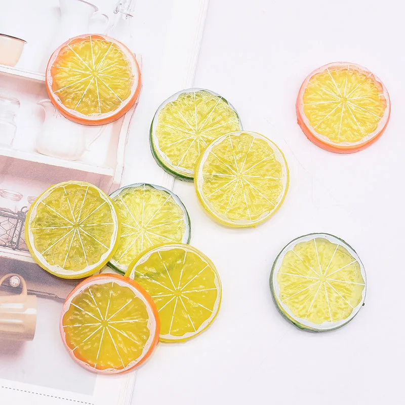5pcs Lifelike Artificial Fruits Polyfoam Lemon Slices Fake Fruit Party Photo Props for Model Party Kitchen Simulate Fruits