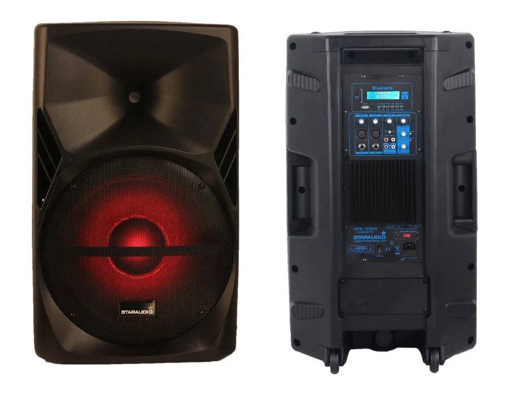 15inch 3500w powered pa dj bt usb sd speaker