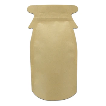 

DHL 12*23cm 350Pcs Stand Up Pure Aluminum Foil/Kraft Paper/Heat Seal Doypack Zip Lock Cartoon Shape Coffee Packaging Bag