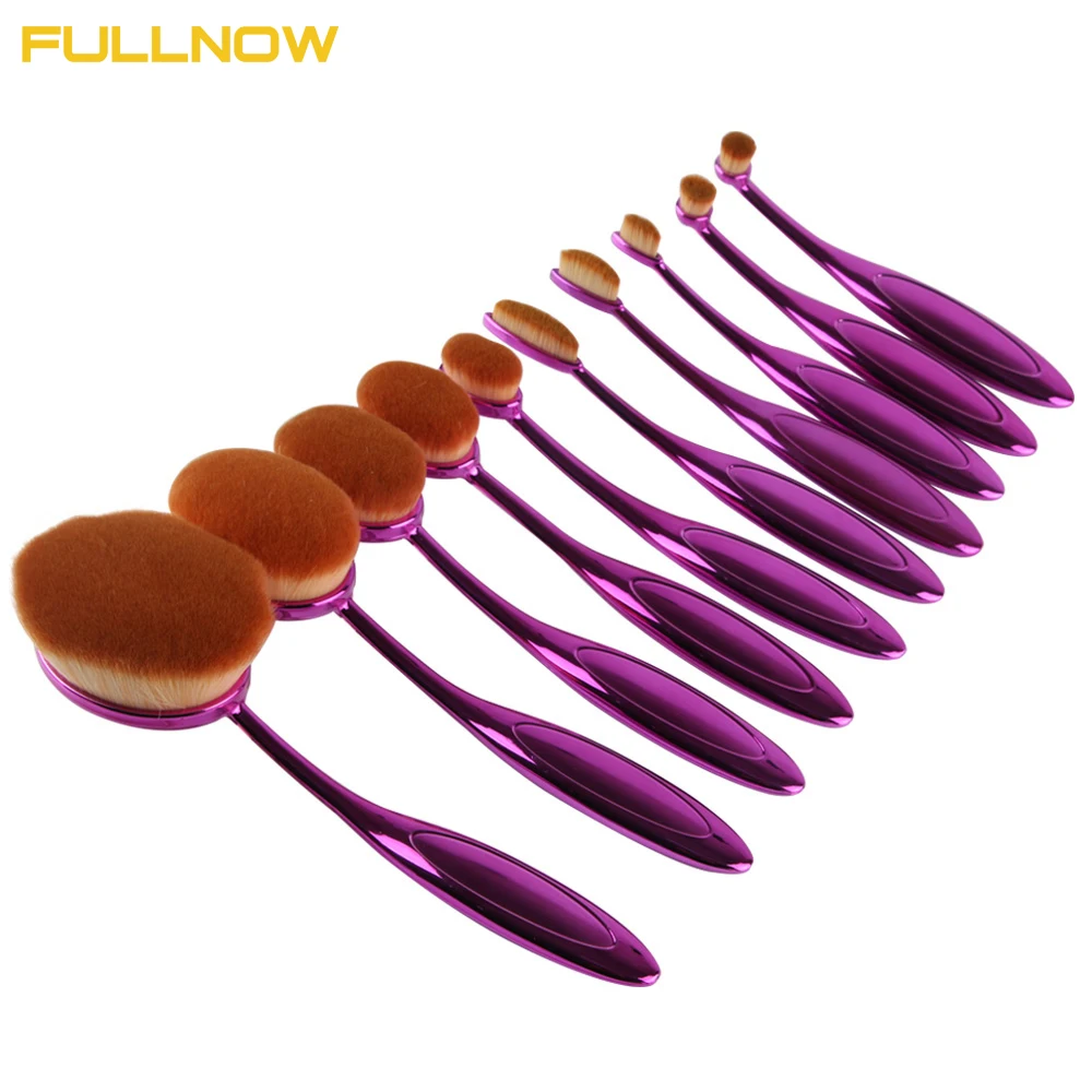 FULLNOW 10Pcs Makeup Toothbrush Shape Oval Brush Set Contour Foundation Kit Tooth Brushes | Красота и здоровье