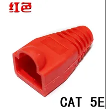 Red Eco-friendly RJ45 crystal head sheath ethernet cable protective casing A pack of 1000pcs/bag