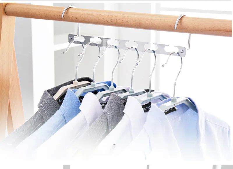6 отверстий для рубашек, вешалки для одежды, держатели, многофункциональные, экономят место, нескользящий органайзер для одежды, практичные Крючки-Вешалки для одежды