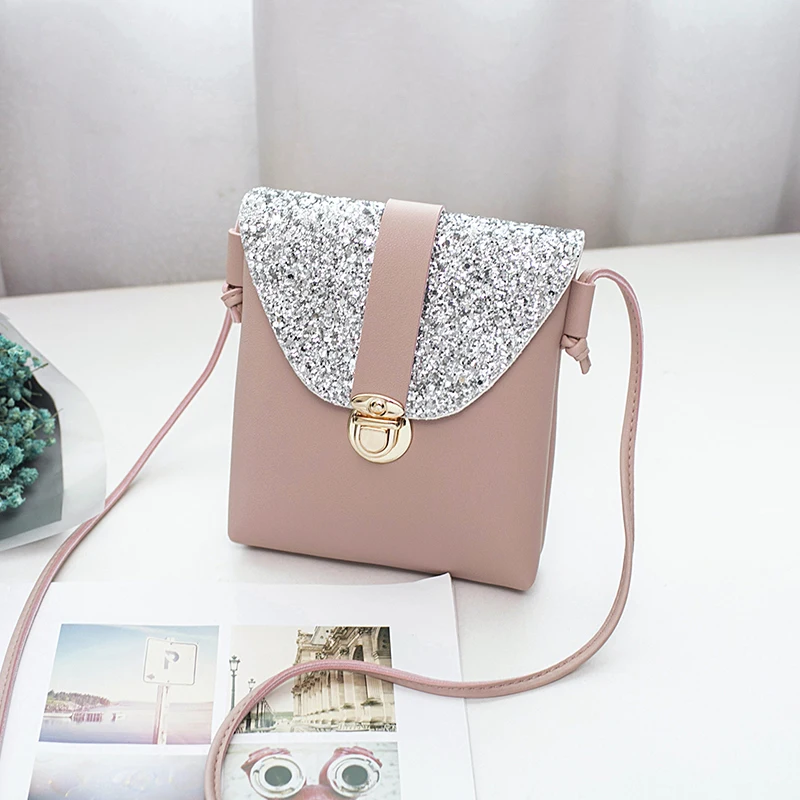 purse and handbags for women handbag small bling bling shoulder bag mini cute solid color Glossy ...