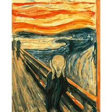 Крик Edvard Munch ручная работа краска высокое качество холст Красивая краска ing по номерам Сюрприз подарок большое удовлетворение