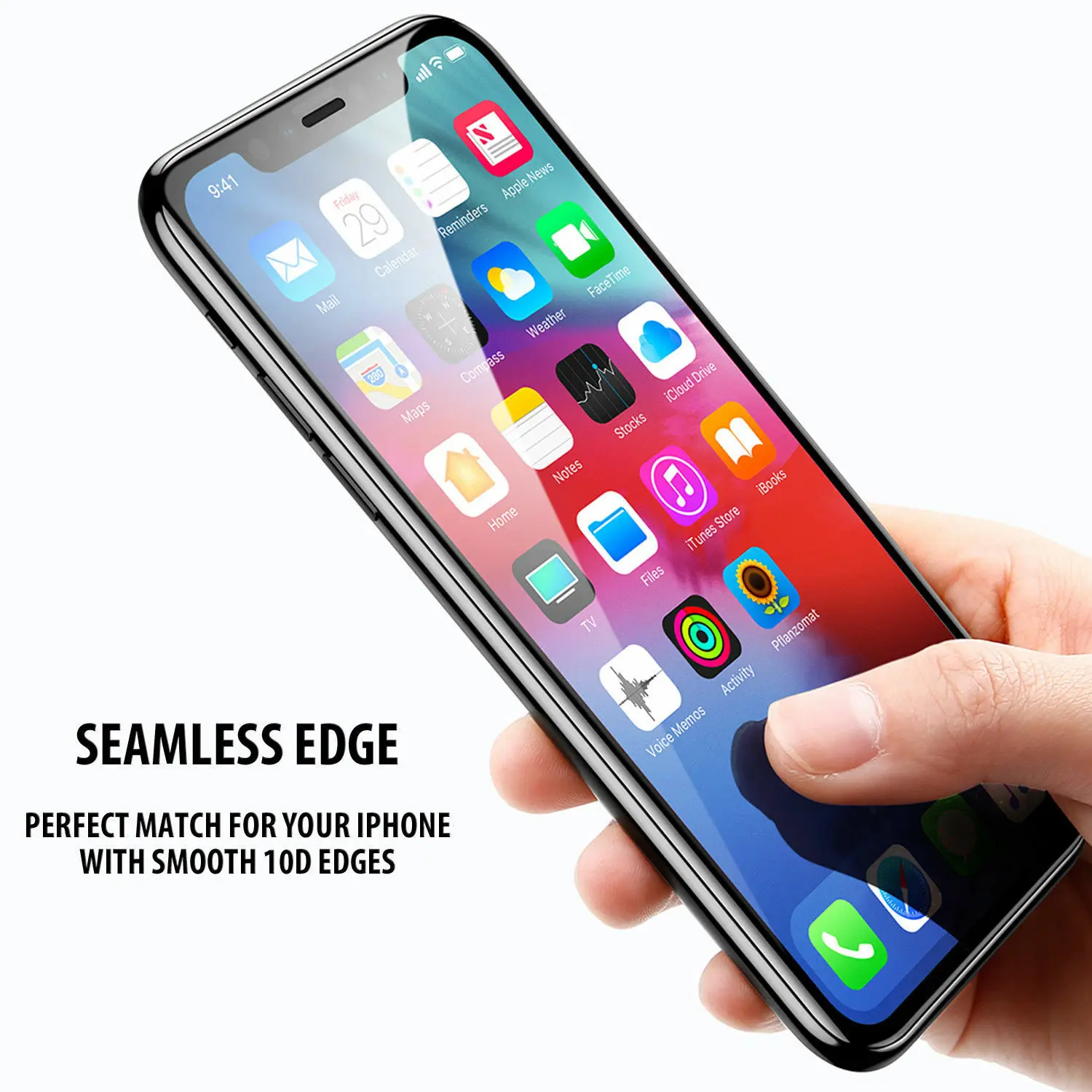 10D полное покрытие закаленное стекло для iPhone XS Max 8 Plus защита экрана