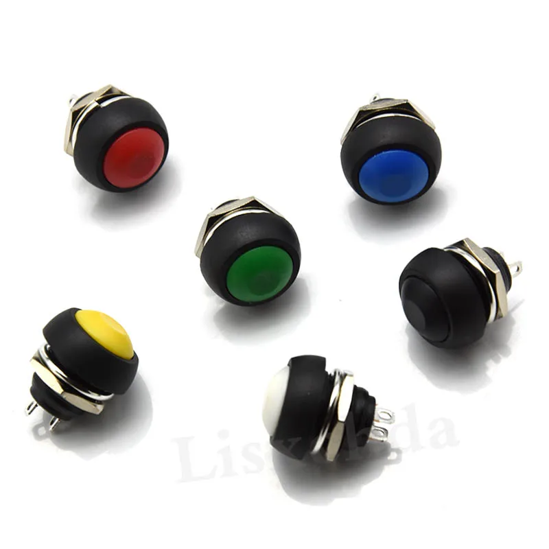 Petit bouton rond interrupteur à bouton poussoir momentané (SUR) Bouton ...