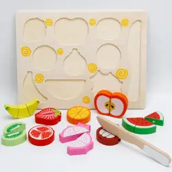 Ролевые игры кухонные игрушки детские деревянные резки фруктов овощей Монтессори раннего образования муляжи пищевых продуктов игрушки