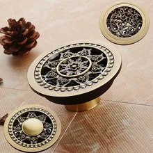 Brass 10cm Round Deodorant Floor Drain Kitchen Bathroom Washing Machine Balcony Dual-use Floor Drain 4 inch Antique Chrome stainless steel rectangular floor drain washing machine chrome dedicated outdoor pool drain