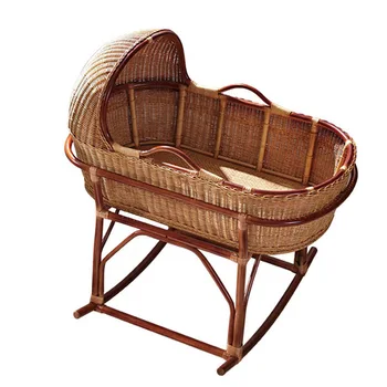 

Baby Cribs Bedding hand make real rattan baby cradle rocking bed wholesale baby swing baby basket moises para bebe 98*48*68 cm