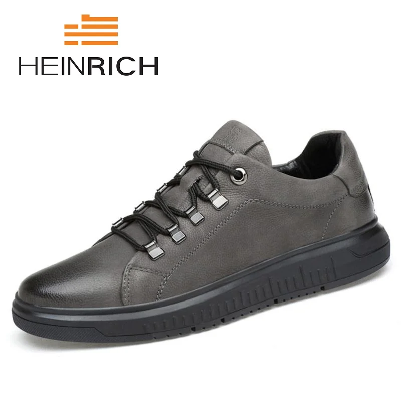 

HEINRICH Men Shoes Lace-Up Luxury Designers Flats Comfortable Large Size Men Casual Shoes 2019 Hot Sale Schoenen Mannen