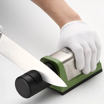 

Electric knife sharpener Two Stages Diamond Kitchen Knife 2 Slot Electric Diamond Steel Ceramic Home Knife Sharpener