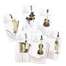 

Exquisite musical instrument bookmark vintage piano guitar violin metal gold plated gift music is my soul bookmark